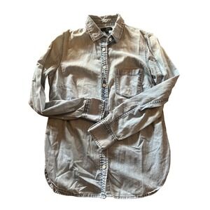 J. Crew Chambray Shirt Dress Button Down Long‎ Sleeve Casual Size 2